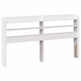 ZNTS Bed Frame with Headboard White 135x190 cm Double Solid Wood Pine 3307060