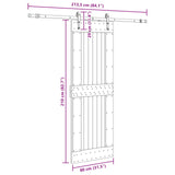 Sliding Door NARVIK Natural and Black 80 x 210 cm 3445342