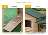 Large Rabbit Hutch Outdoor Wooden Guinea Pig Hutch with Run, 2 Storey Bunny House 210 x 45.5 x 84.5 T3398P375355