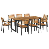 9 Piece Garden Dining Set Solid Wood Acacia and Metal 3155405