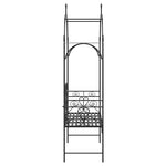 Garden Bench with Cushion Black 104 x 54 x 93cm Steel 42008121