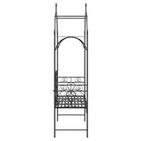 Garden Bench with Cushion Black 104 x 54 x 93cm Steel 42008121