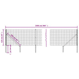 Wire Mesh Fence with Spike Anchors Green 1.1x25 m 154138