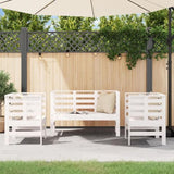 ZNTS 3 Piece Garden Lounge Set White Solid Wood Pine 825143