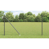 Ground Spike Fence Post 7 pcs Grey Powder-Coated Steel 42004258