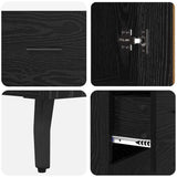 Highboard with Drawer 2 pcs Black oak Engineered Wood and Glass 3416092
