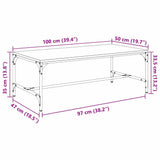 Coffee Table Artisan Oak 100 x 50 x 35 cm Engineered Wood 881121