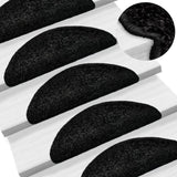 Stair Mats 10 pcs 56x17x3 cm Black Half Round 149785