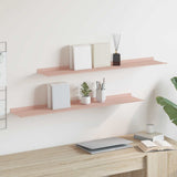 Floating Shelf Wall-mounted 2 pcs Pink 100 x 18 x 2.5 cm Steel 8004046