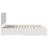 Bed Frame with Headboard White 140 x 200 cm Engineered Wood 3412774