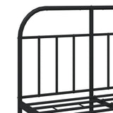 Bed Frame Black Powder-Coated Steel 120 x 200 cm Durable 353633