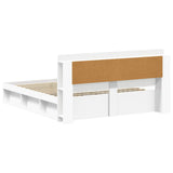 Bed Frame with Storage White 180 x 200 cm Engineered Wood 3433517