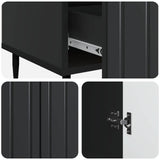 Sideboard with Drawer Black 66 x 34.5 x 97 cm Engineered Wood 894436