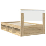 Bed Frame with Headboard Sonoma 100 x 200 cm Solid Pine Wood 3410638
