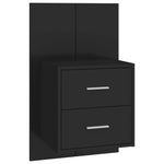 ZNTS Wall-mounted Bedside Cabinet Black 810991