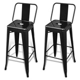 Bar Stools 2 pcs Black Steel 240929