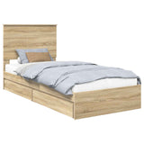 Storage Bed with Drawer Sonoma Oak 100 x 200 cm Engineered Wood 3409582