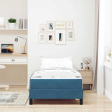Box Spring Bed with Mattress Dark Blue 80 x 220 cm Fabric 3398771