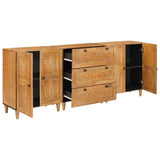 Sideboard 3 pcs 180 x 33.5 x 75 cm Solid mango wood Brown 3310065