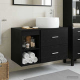 Bathroom Furniture Set 2 pcs Black Oak Engineered Wood 3403921