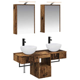 Bathroom Cabinet Set 5 pcs Old Wood Engineered Wood 3406285