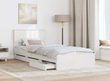 Bed Frame with Drawer White 75 x 190 cm Engineer Wood 3410756
