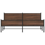 Metal Bed Frame without Mattress Brown Oak 200x200 cm 3301418