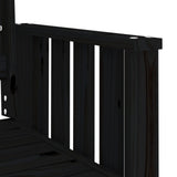 Garden Bench with Table 2-Seater Black Solid Wood Pine 825153