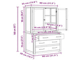 Storage Furniture Set with Drawer 2 pcs Brown Solid Oak Wood 3328634