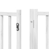 Dog Gate with Door Foldable 9 Panels White 450 cm Poplar Wood 3155706