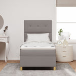ZNTS Box Spring Bed with Mattress Taupe 100x200 cm Fabric 3339599