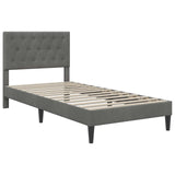 Bed Frame with Mattress Dark Grey 90 x 190 cm Velvet 3415257