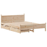 Bed Frame without Mattress 150x200 cm King Size Solid Wood Pine 3309767