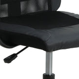 Office Chair Black Mesh Fabric and Faux Leather 353019
