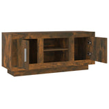 TV Cabinet Smoked Oak 102x35x45 cm Engineered Wood 817225