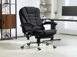 Office Chair with 6 Point Massage Back Heat, Linen Desk Chair with Footrest Adjustable Height T3398P343362