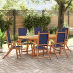 ZNTS 7 Piece Garden Dining Set Solid Wood Acacia and Textilene 3279301