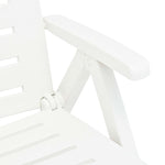 Folding Sun Lounger Plastic White 48754