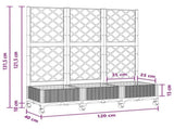 Garden Planter with Trellis&Wheels Brown 120 x 40 x 131.5 cm PP 3423051