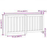 Radiator Cover Black Oak 175 x 20 x 82 cm Engineered Wood 869226