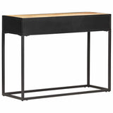 Console Table 100x35x75 cm Rough Mango Wood and Natural Cane 323145
