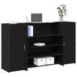 Reception Desk Black Oak 180x50x103.5 cm Engineered Wood 3324170