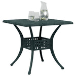 ZNTS Garden Table Green 80x80x75 cm Cast Aluminium 4002814