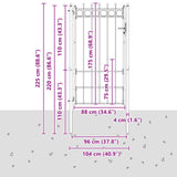Fence Gate HORST 100 x 175 cm Metal Black Lockable 42034062