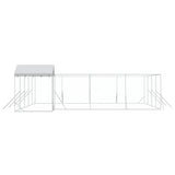 Outdoor Dog Kennel with Roof Silver 10x8x2.5 m Galvanised Steel 3190473