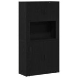 Highboard Black Oak 80 x 33 x 150 cm Engineered Wood 3334338