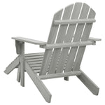Garden Chair with Ottoman Wood Grey 45700