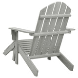 Garden Chair with Ottoman Wood Grey 45700
