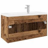 Sink Cabinet with Built-in Basin Old Wood Engineered Wood 3328909