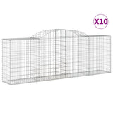 Arched Gabion Baskets 10 pcs 300x50x100/120 cm Galvanised Iron 3146709